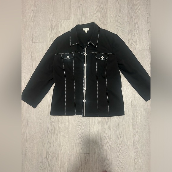 St. John Sport Soft Denim Jacket Size L - Picture 1 of 8